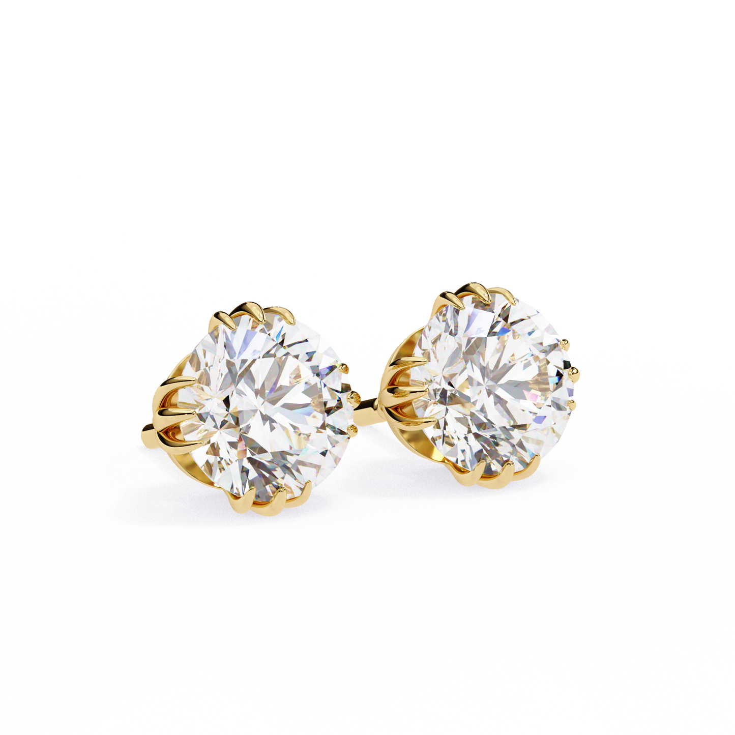 2.80Ct Round Cut Top Grade Diamond Minimalist Elegant Dainty Pave Set Push Back Stud Earring For Gift - HIGHCARAT DIAMONDS