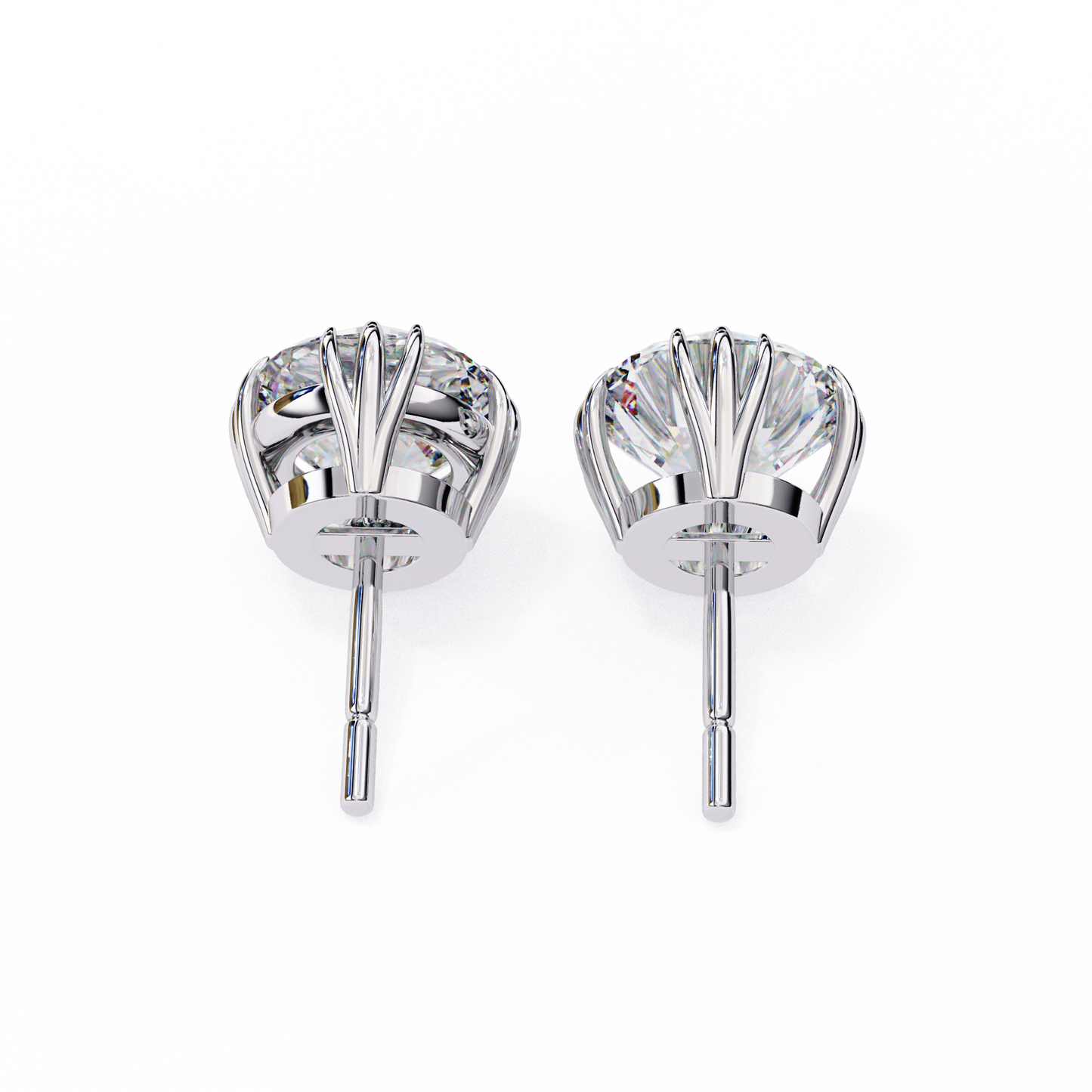 2.80Ct Round Cut Top Grade Diamond Minimalist Elegant Dainty Pave Set Push Back Stud Earring For Gift - HIGHCARAT DIAMONDS