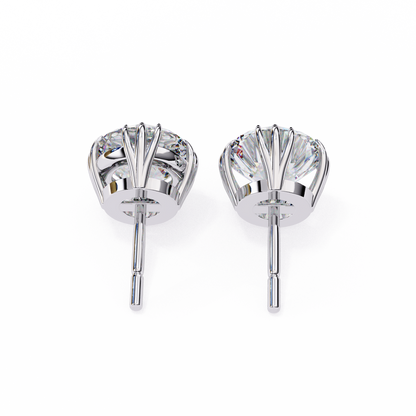 2.80Ct Round Cut Top Grade Diamond Minimalist Elegant Dainty Pave Set Push Back Stud Earring For Gift - HIGHCARAT DIAMONDS