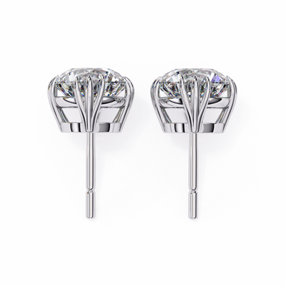 2.80Ct Round Cut Top Grade Diamond Minimalist Elegant Dainty Pave Set Push Back Stud Earring For Gift - HIGHCARAT DIAMONDS