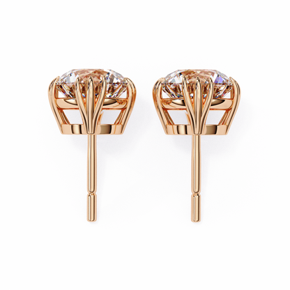 2.80Ct Round Cut Top Grade Diamond Minimalist Elegant Dainty Pave Set Push Back Stud Earring For Gift - HIGHCARAT DIAMONDS