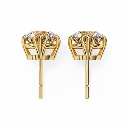 2.80Ct Round Cut Top Grade Diamond Minimalist Elegant Dainty Pave Set Push Back Stud Earring For Gift - HIGHCARAT DIAMONDS