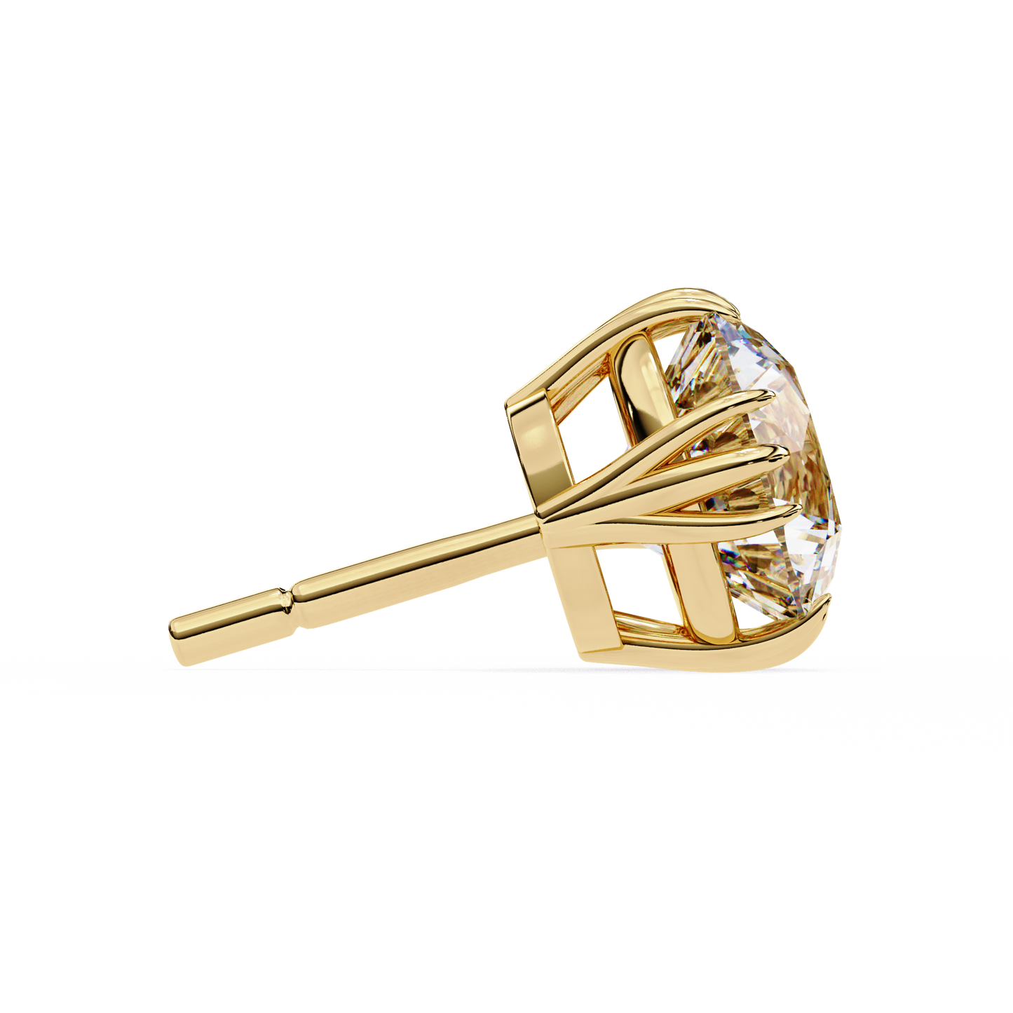 2.80Ct Round Cut Top Grade Diamond Minimalist Elegant Dainty Pave Set Push Back Stud Earring For Gift - HIGHCARAT DIAMONDS