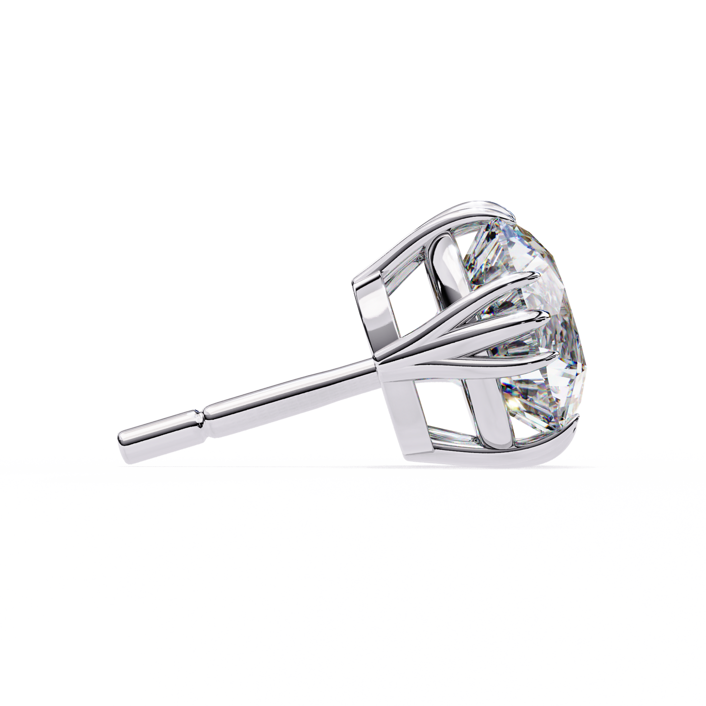 2.80Ct Round Cut Top Grade Diamond Minimalist Elegant Dainty Pave Set Push Back Stud Earring For Gift - HIGHCARAT DIAMONDS