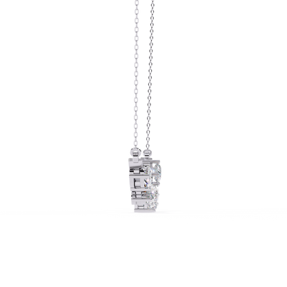 2.81 Ct Multi Shape Lab Grown 14k White Gold Minimalist Dainty Necklace Gift For Her - HIGHCARAT DIAMONDS