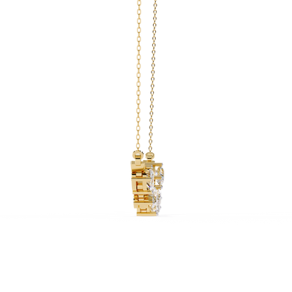 2.81 Ct Multi Shape Lab Grown 14k White Gold Minimalist Dainty Necklace Gift For Her - HIGHCARAT DIAMONDS