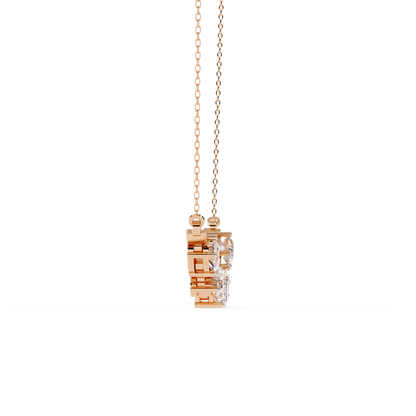 2.81 Ct Multi Shape Lab Grown 14k White Gold Minimalist Dainty Necklace Gift For Her - HIGHCARAT DIAMONDS