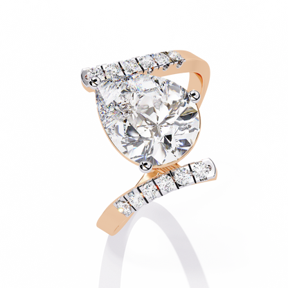 2.81Ct Pear And Round Cut Diamond Elegance Dainty Vintage Sparkling Statement Party Wear Ring For Her - HIGHCARAT DIAMONDS