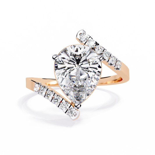 2.81Ct Pear And Round Cut Diamond Elegance Dainty Vintage Sparkling Statement Party Wear Ring For Her - HIGHCARAT DIAMONDS