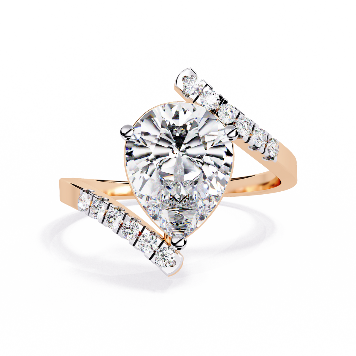 2.81Ct Pear And Round Cut Diamond Elegance Dainty Vintage Sparkling Statement Party Wear Ring For Her - HIGHCARAT DIAMONDS