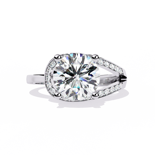 Round Cut 2.96Ct Diamond Cluster Delicate Vintage Sparkling Dainty Engagement Ring Gift For Her - HIGHCARAT DIAMONDS