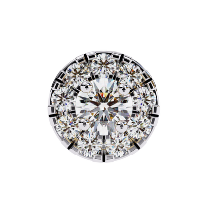 Round Cut White Colorless Diamond Unique Delicate Halo Style Screw Back Stud Earring Annivrasry Gift For Her