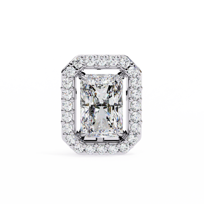 Radiant And Round Cut Top Grade Diamond Vintage Halo Style Minimalist Dainty Wedding Stud Earring