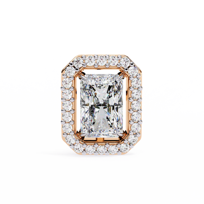 Radiant And Round Cut Top Grade Diamond Vintage Halo Style Minimalist Dainty Wedding Stud Earring