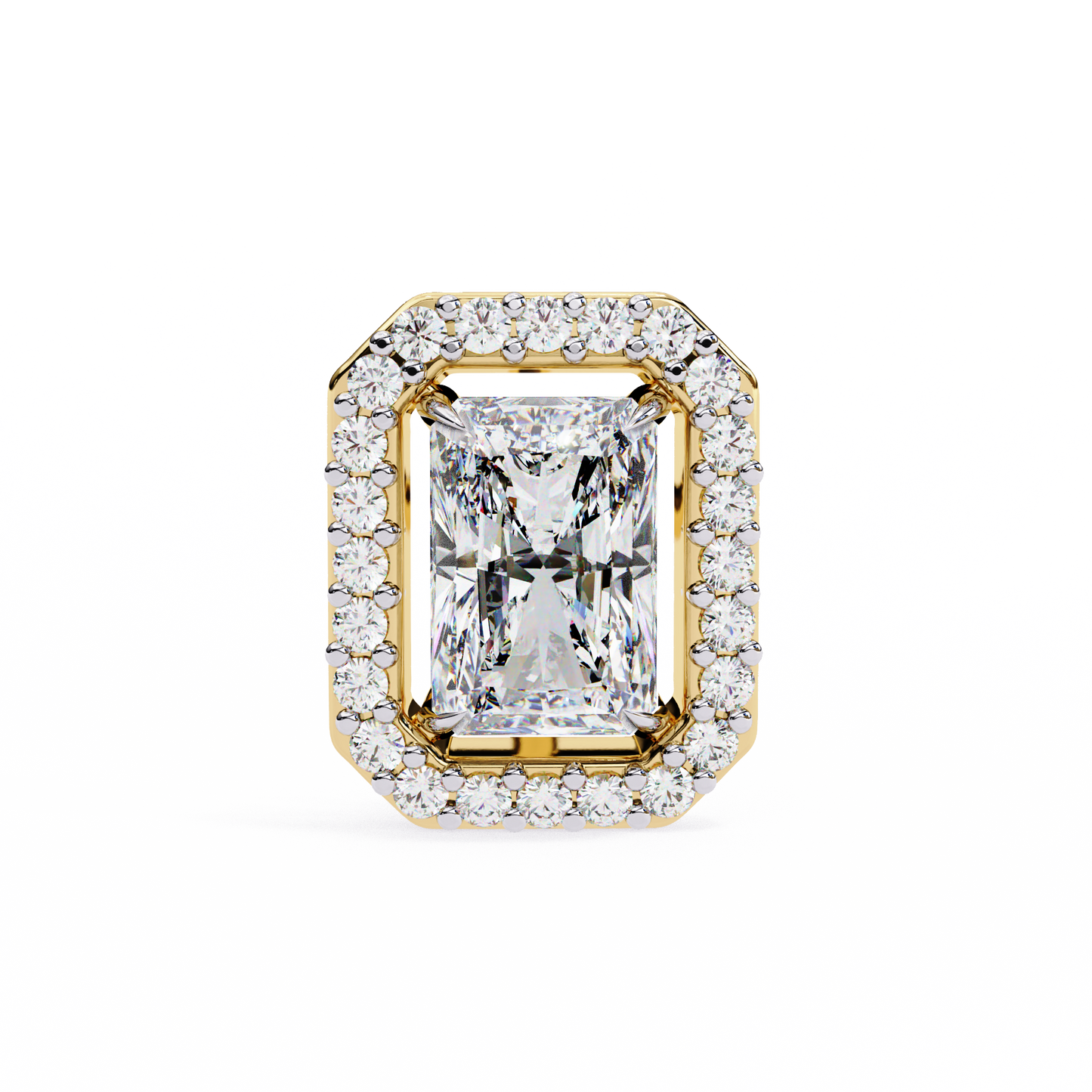 Radiant And Round Cut Top Grade Diamond Vintage Halo Style Minimalist Dainty Wedding Stud Earring