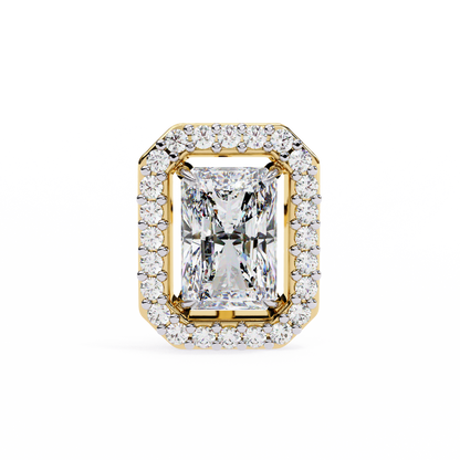 Radiant And Round Cut Top Grade Diamond Vintage Halo Style Minimalist Dainty Wedding Stud Earring