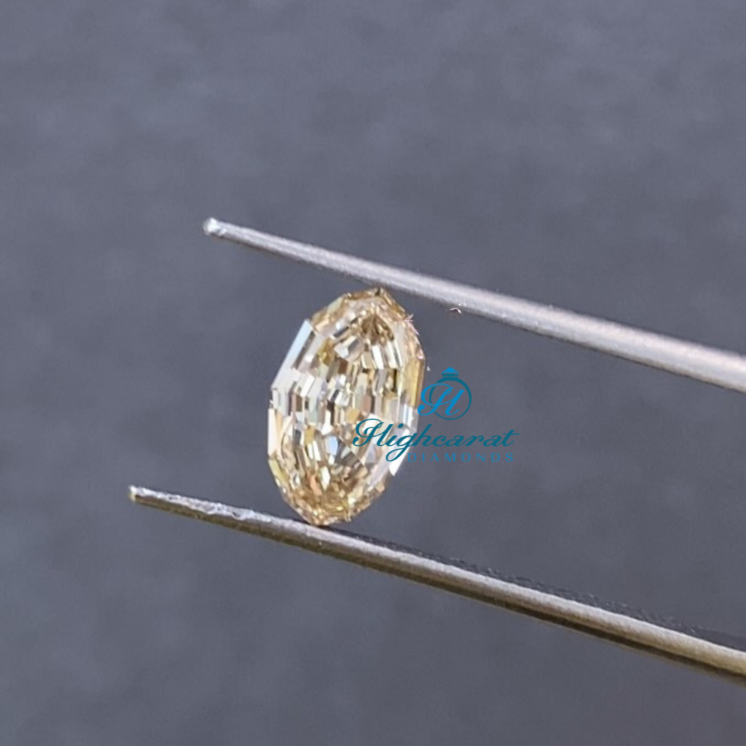 Oval Step Cut Antique Elegant Diamond, Yellow Fancy Stunning Loose Diamond Use For Wedding Jewelry