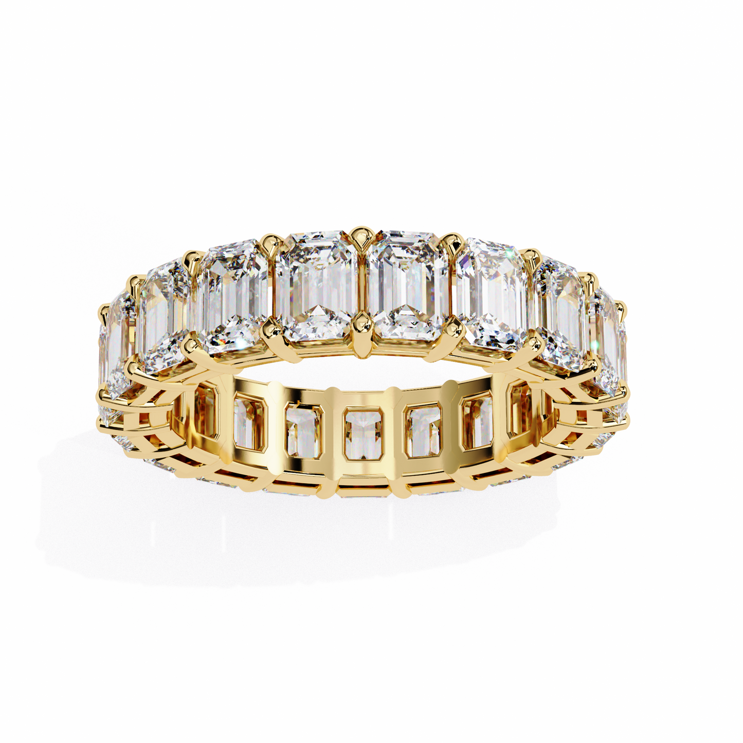 4.88Ct Emerald Cut Lab Grown Diamond Full Eternity Elegant Prong Set Wedding Band Gift For Women's