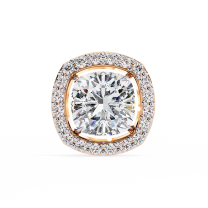 Cushion And Round Cut Diamond Vintage Halo Style Elegant Dainty Sparkling Women's Stud Earring