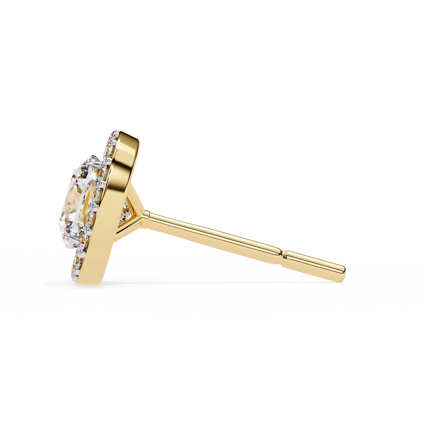 Cushion And Round Cut Diamond Vintage Halo Style Elegant Dainty Sparkling Women's Stud Earring