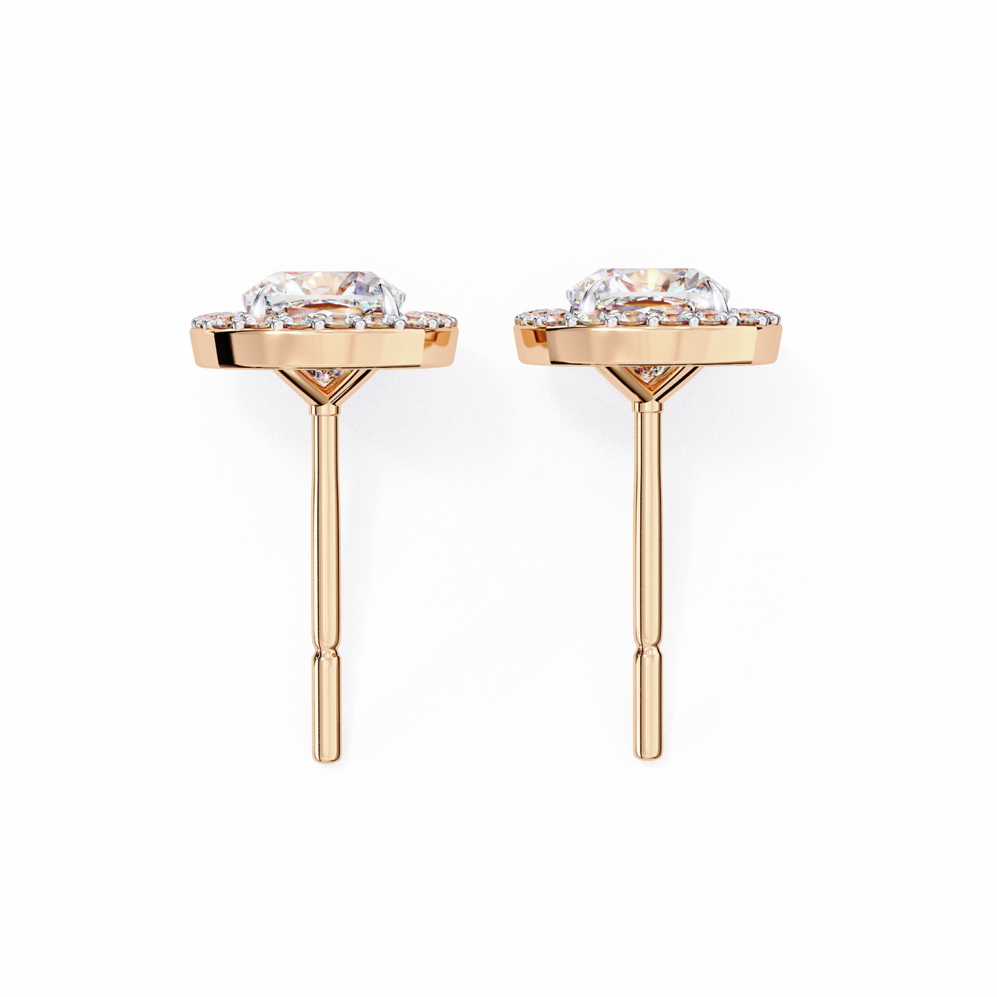 Cushion And Round Cut Diamond Vintage Halo Style Elegant Dainty Sparkling Women's Stud Earring