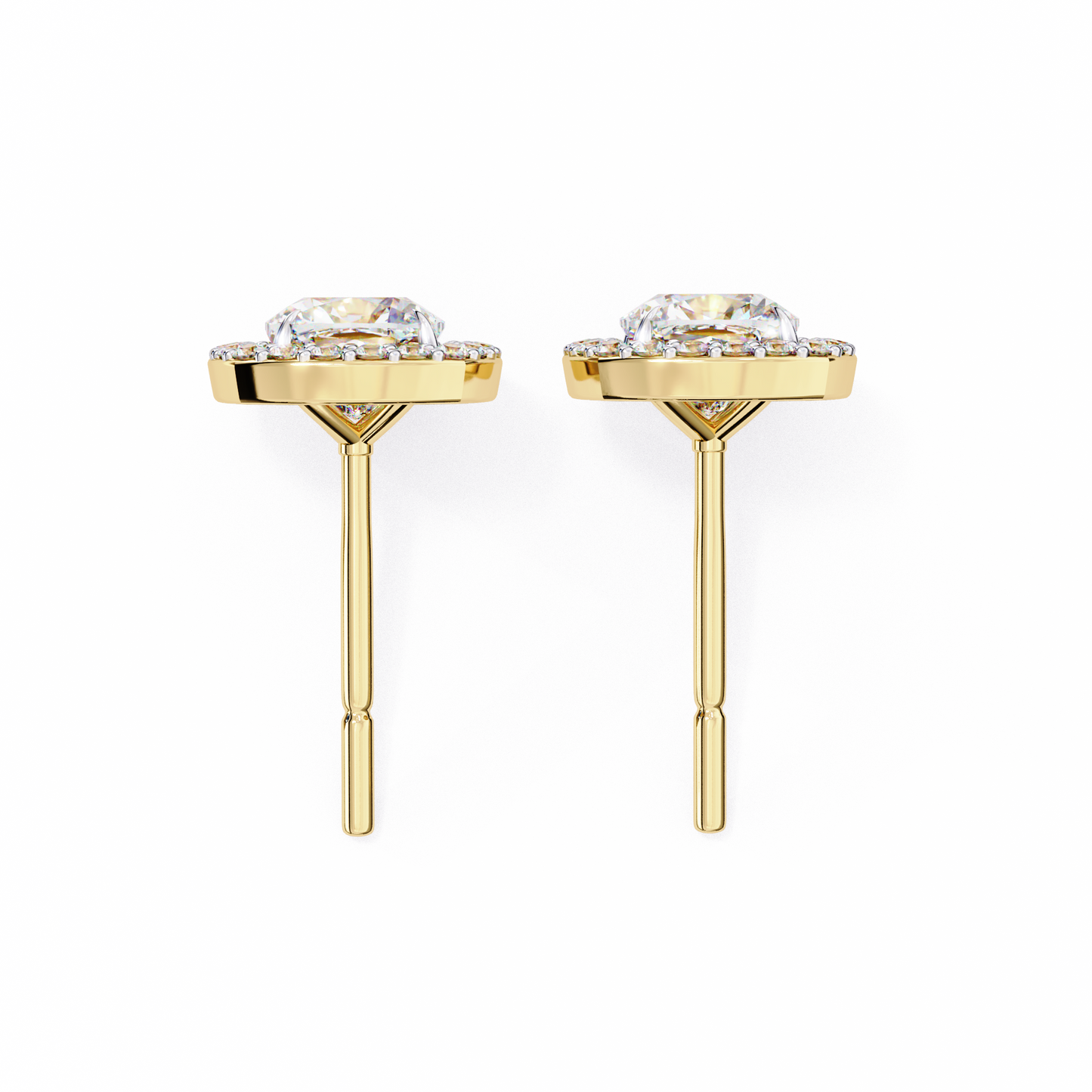 Cushion And Round Cut Diamond Vintage Halo Style Elegant Dainty Sparkling Women's Stud Earring