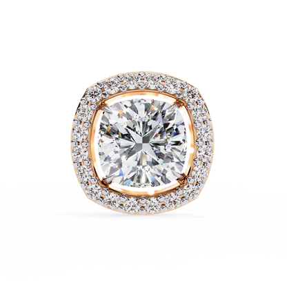 Cushion And Round Cut Diamond Vintage Halo Style Elegant Dainty Sparkling Women's Stud Earring