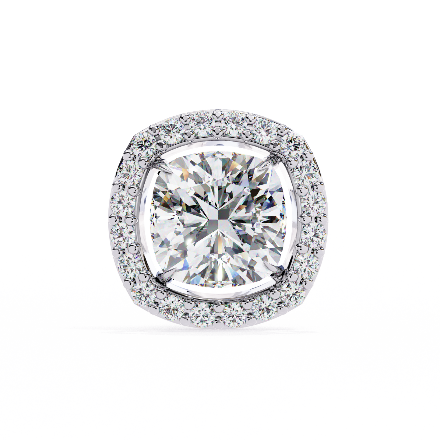 Cushion And Round Cut Diamond Vintage Halo Style Elegant Dainty Sparkling Women's Stud Earring