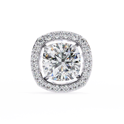 Cushion And Round Cut Diamond Vintage Halo Style Elegant Dainty Sparkling Women's Stud Earring