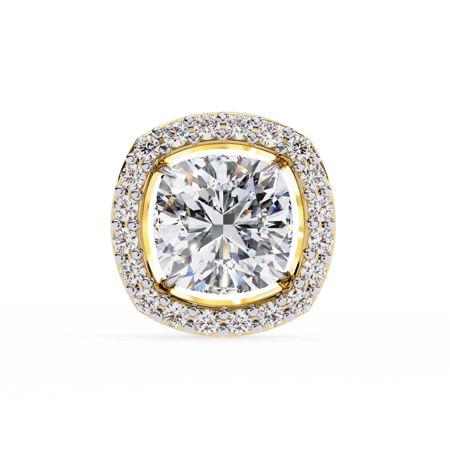 Cushion And Round Cut Diamond Vintage Halo Style Elegant Dainty Sparkling Women's Stud Earring