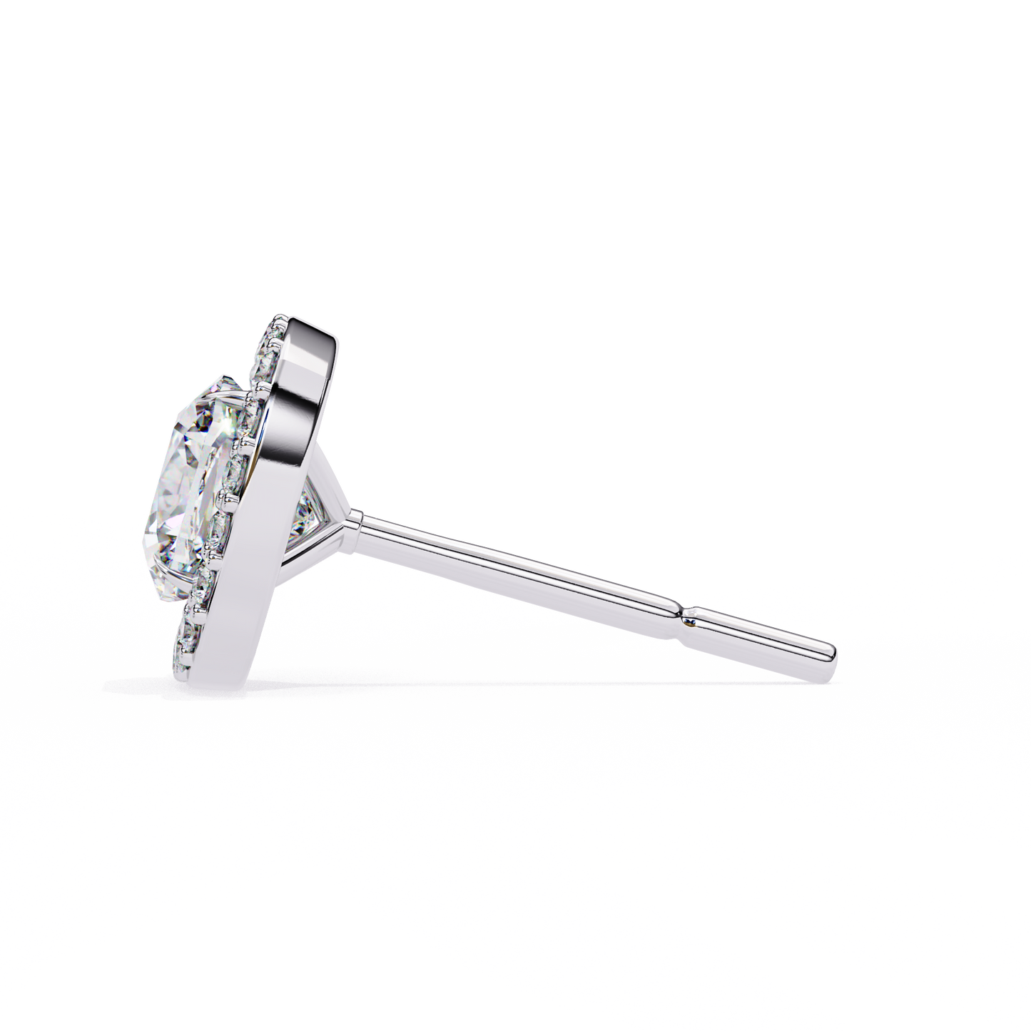 Cushion And Round Cut Diamond Vintage Halo Style Elegant Dainty Sparkling Women's Stud Earring