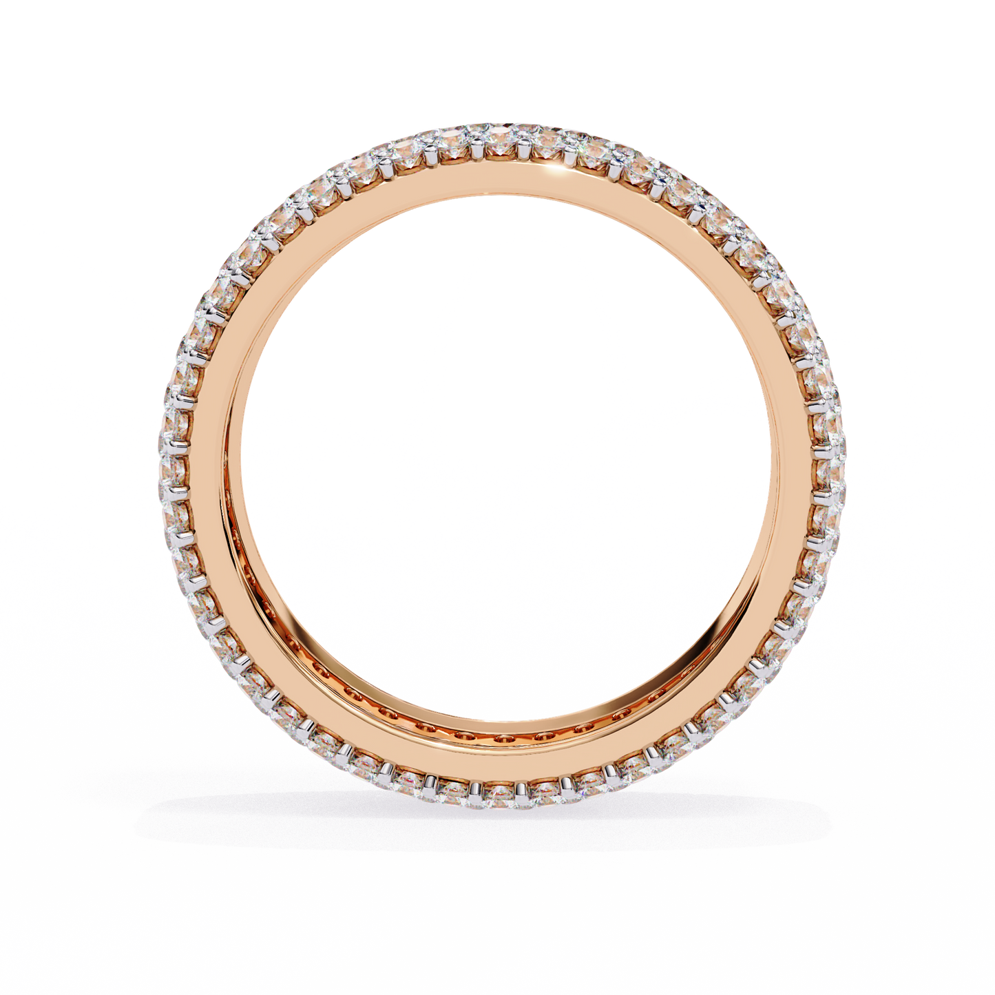 1.81Ct Round Cut Natural Diamond 5 Row Elegant Modern Classic Delicate Dainty Wedding Band For Her