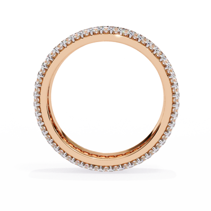 1.81Ct Round Cut Natural Diamond 5 Row Elegant Modern Classic Delicate Dainty Wedding Band For Her