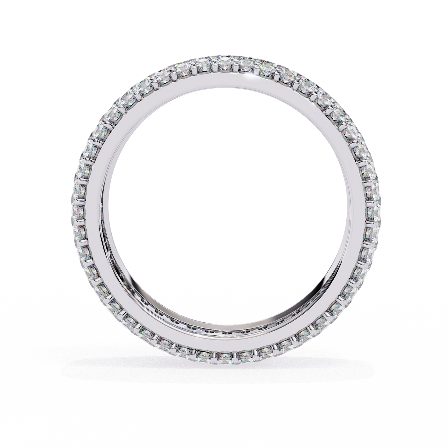 1.81Ct Round Cut Natural Diamond 5 Row Elegant Modern Classic Delicate Dainty Wedding Band For Her