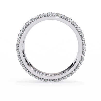 1.81Ct Round Cut Natural Diamond 5 Row Elegant Modern Classic Delicate Dainty Wedding Band For Her