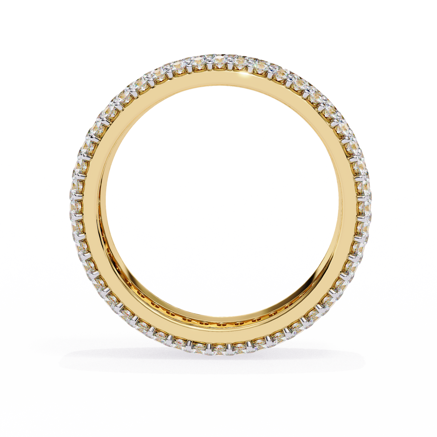 1.81Ct Round Cut Natural Diamond 5 Row Elegant Modern Classic Delicate Dainty Wedding Band For Her