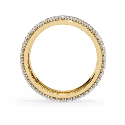 1.81Ct Round Cut Natural Diamond 5 Row Elegant Modern Classic Delicate Dainty Wedding Band For Her