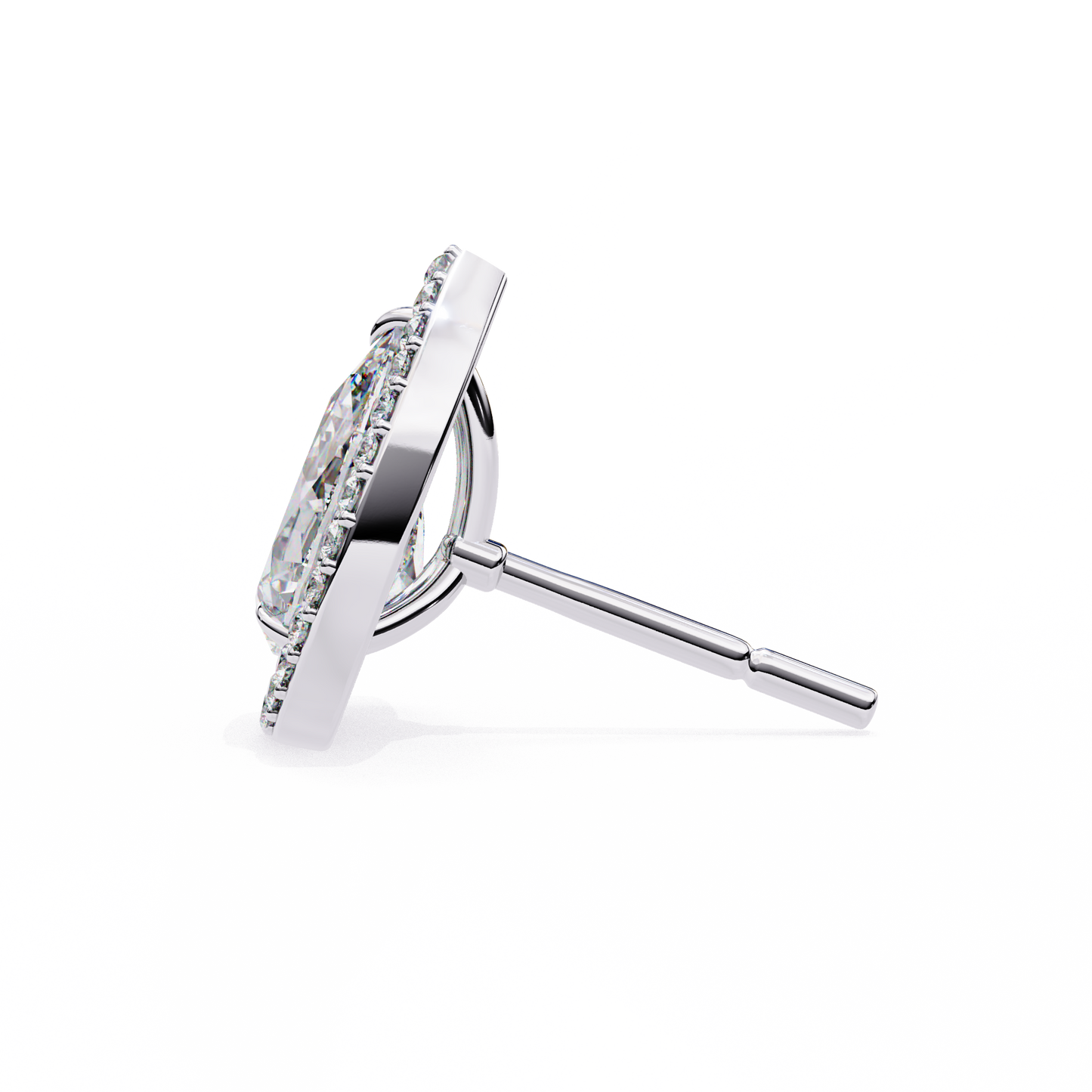 Pear And Round Cut Top Grade Lab Grown Diamond Elegant Antique Vintage Minimal Stud Earring For Women's