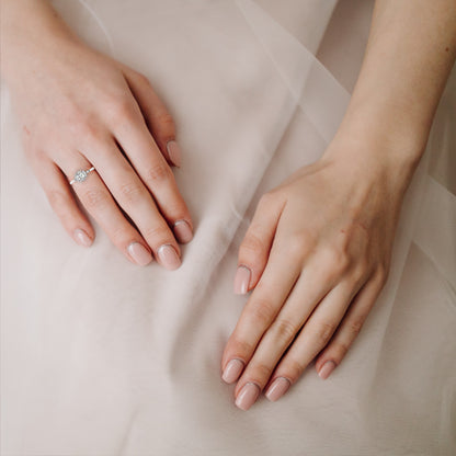 Oval And Round Cut Diamond Cluster Delicate Vantage Halo Style Dainty Minimalist Solitaire Ring