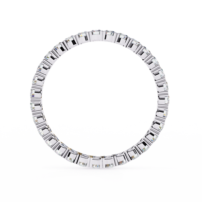 Round Cut White Colorless Diamond Elegant Full Eternity Classic Dainty Bridesmaid Band Gift for Her