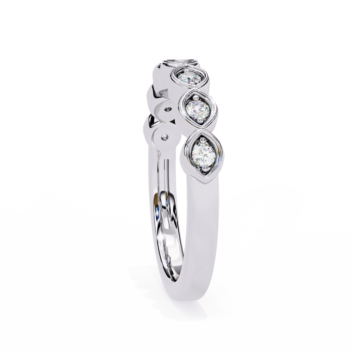 Round Cut High Quality Diamond Prong Set Elegant Dainty Cluster Statement Promise Band For Her