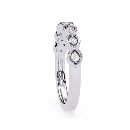 Round Cut High Quality Diamond Prong Set Elegant Dainty Cluster Statement Promise Band For Her