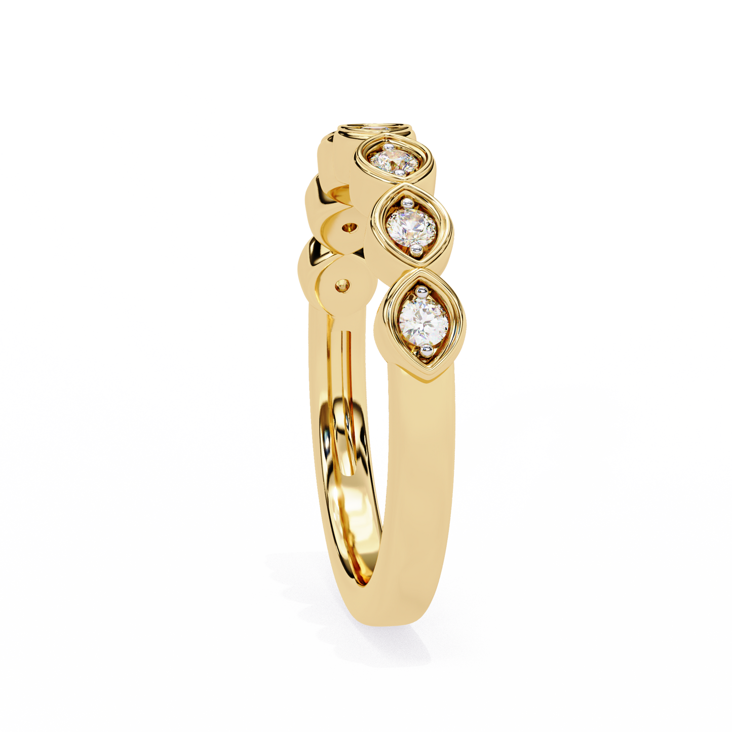 Round Cut High Quality Diamond Prong Set Elegant Dainty Cluster Statement Promise Band For Her