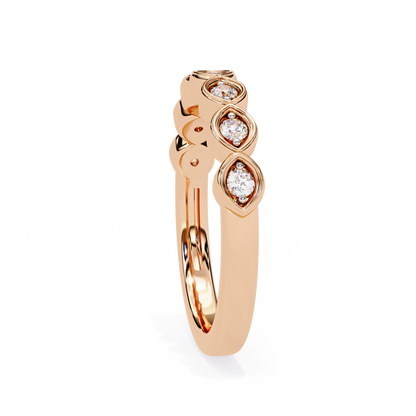 Round Cut High Quality Diamond Prong Set Elegant Dainty Cluster Statement Promise Band For Her