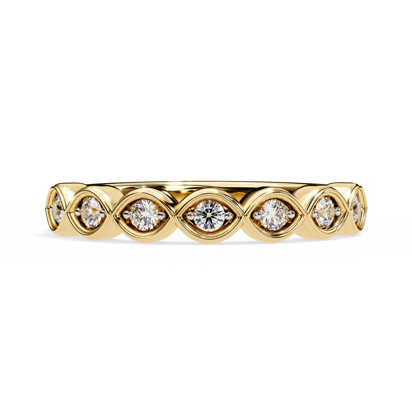 Round Cut High Quality Diamond Prong Set Elegant Dainty Cluster Statement Promise Band For Her