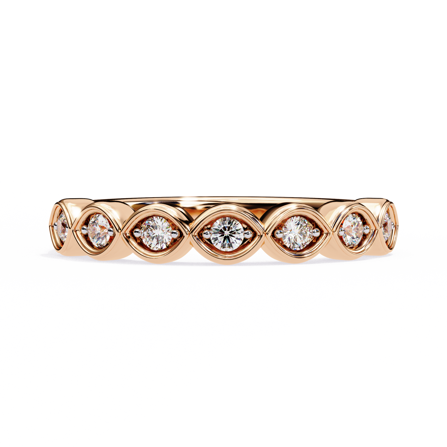 Round Cut High Quality Diamond Prong Set Elegant Dainty Cluster Statement Promise Band For Her