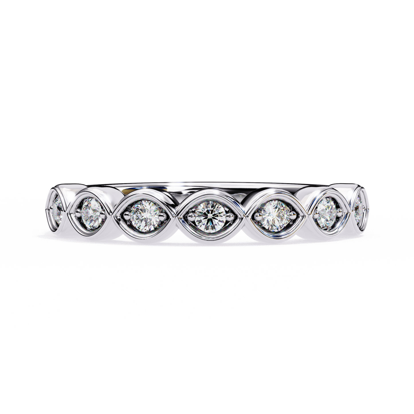 Round Cut High Quality Diamond Prong Set Elegant Dainty Cluster Statement Promise Band For Her