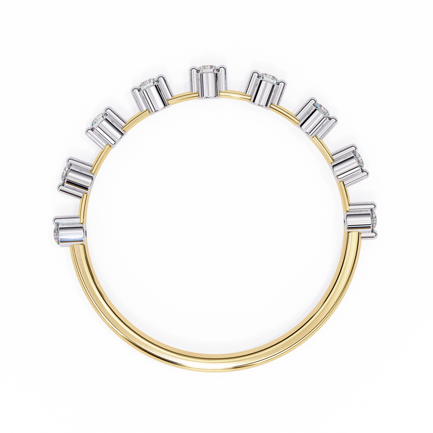 Round Cut 0.11Ct Diamond Prong Set Dainty Stackable Cluster Vintage Stacking Daily Wear Band For Her