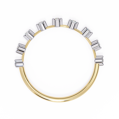 Round Cut 0.11Ct Diamond Prong Set Dainty Stackable Cluster Vintage Stacking Daily Wear Band For Her