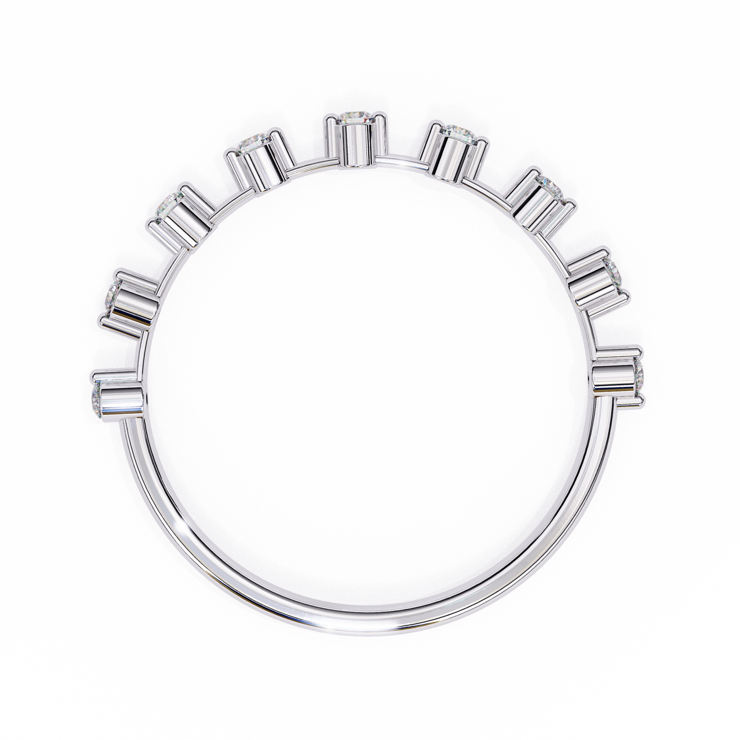 Round Cut 0.11Ct Diamond Prong Set Dainty Stackable Cluster Vintage Stacking Daily Wear Band For Her